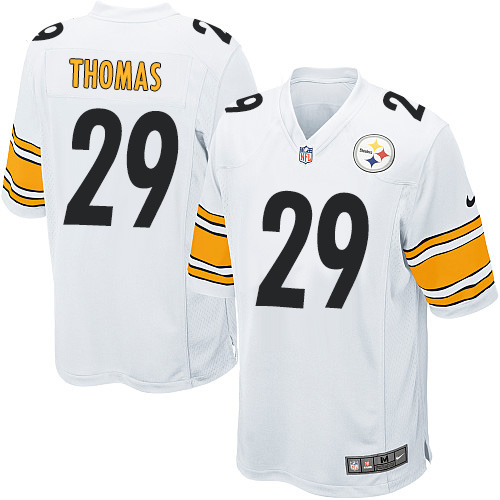 Men's Game Shamarko Thomas Nike Jersey White Road - #29 NFL Pittsburgh Steelers